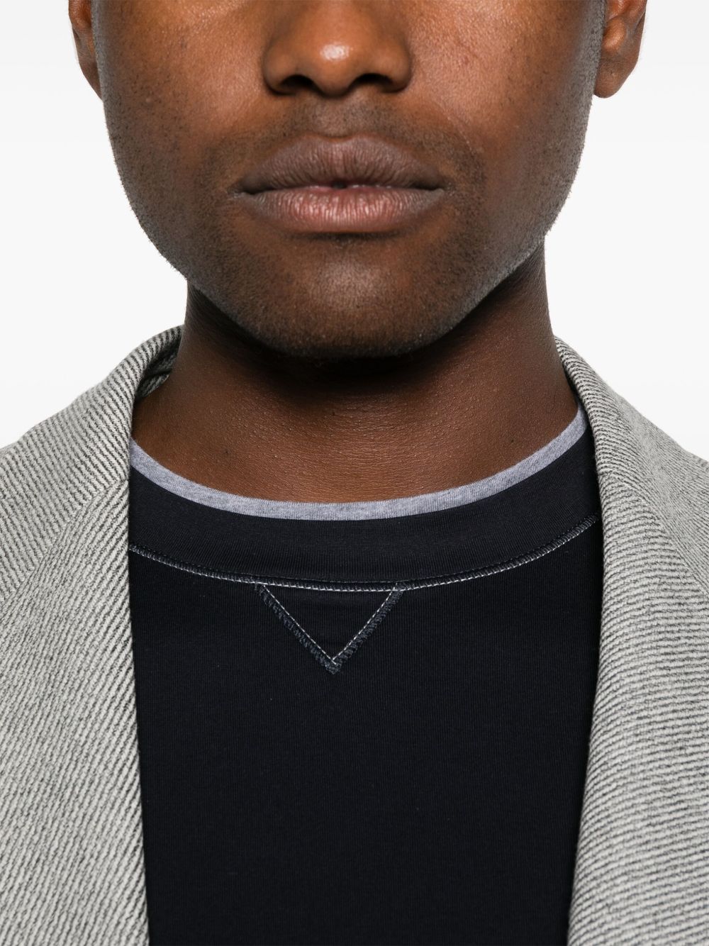 BRUNELLO CUCINELLI Men's Logo Cotton T-Shirt with Contrasting Trim