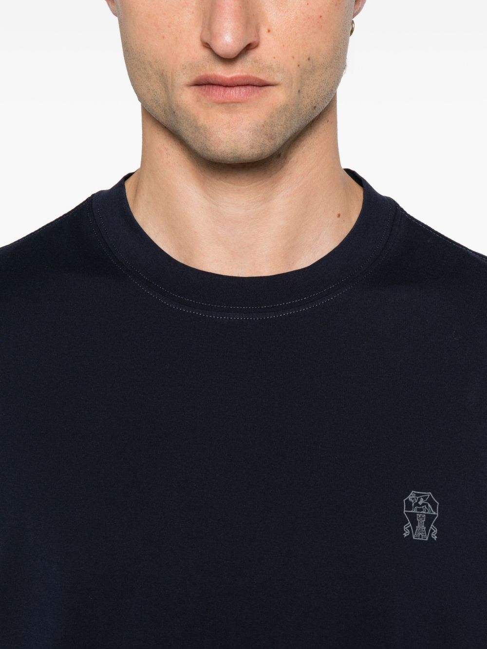BRUNELLO CUCINELLI Crew Neck Cotton T-Shirt with Logo - FW25