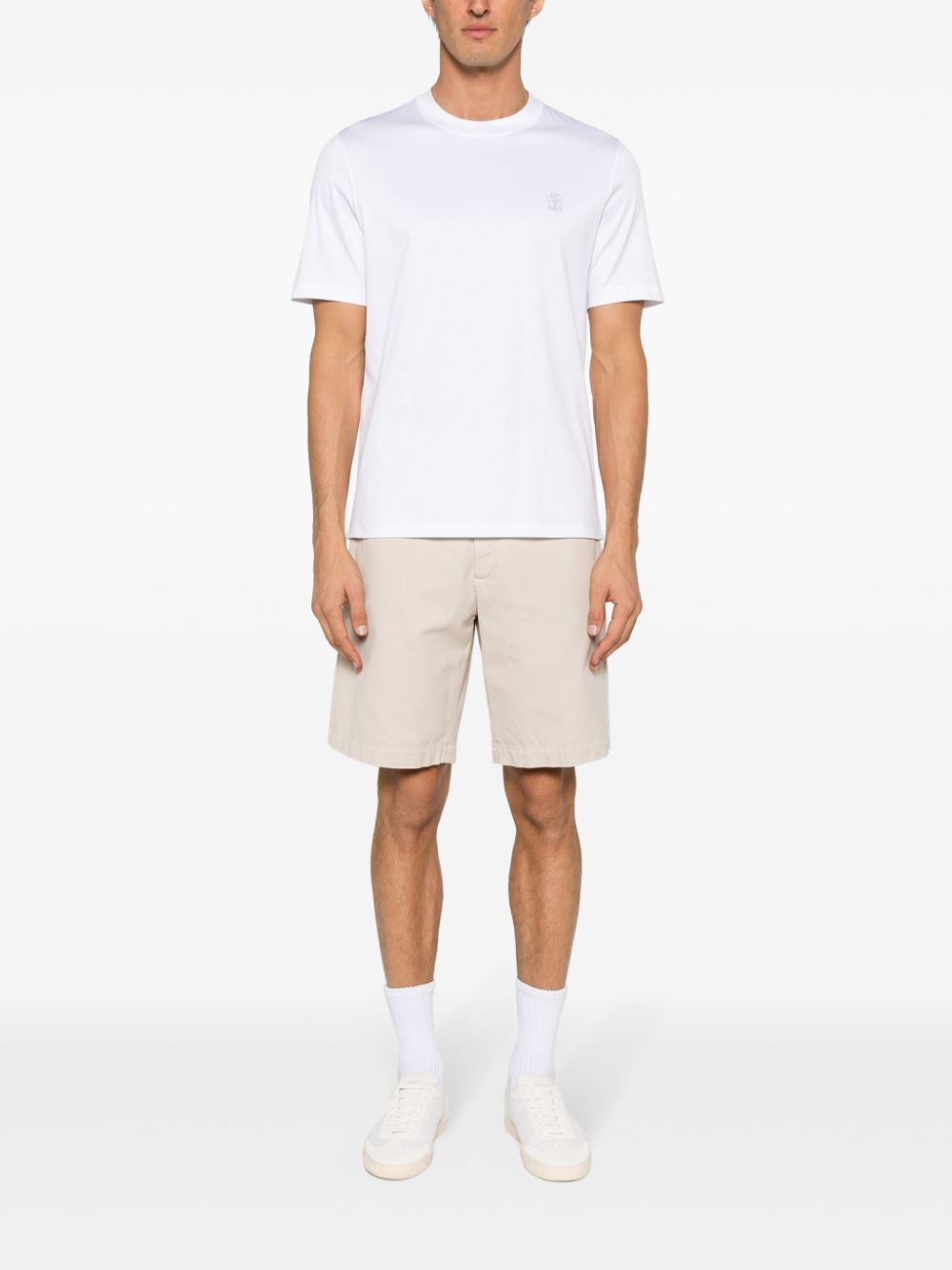 BRUNELLO CUCINELLI Classic Logo Cotton T-Shirt Size M