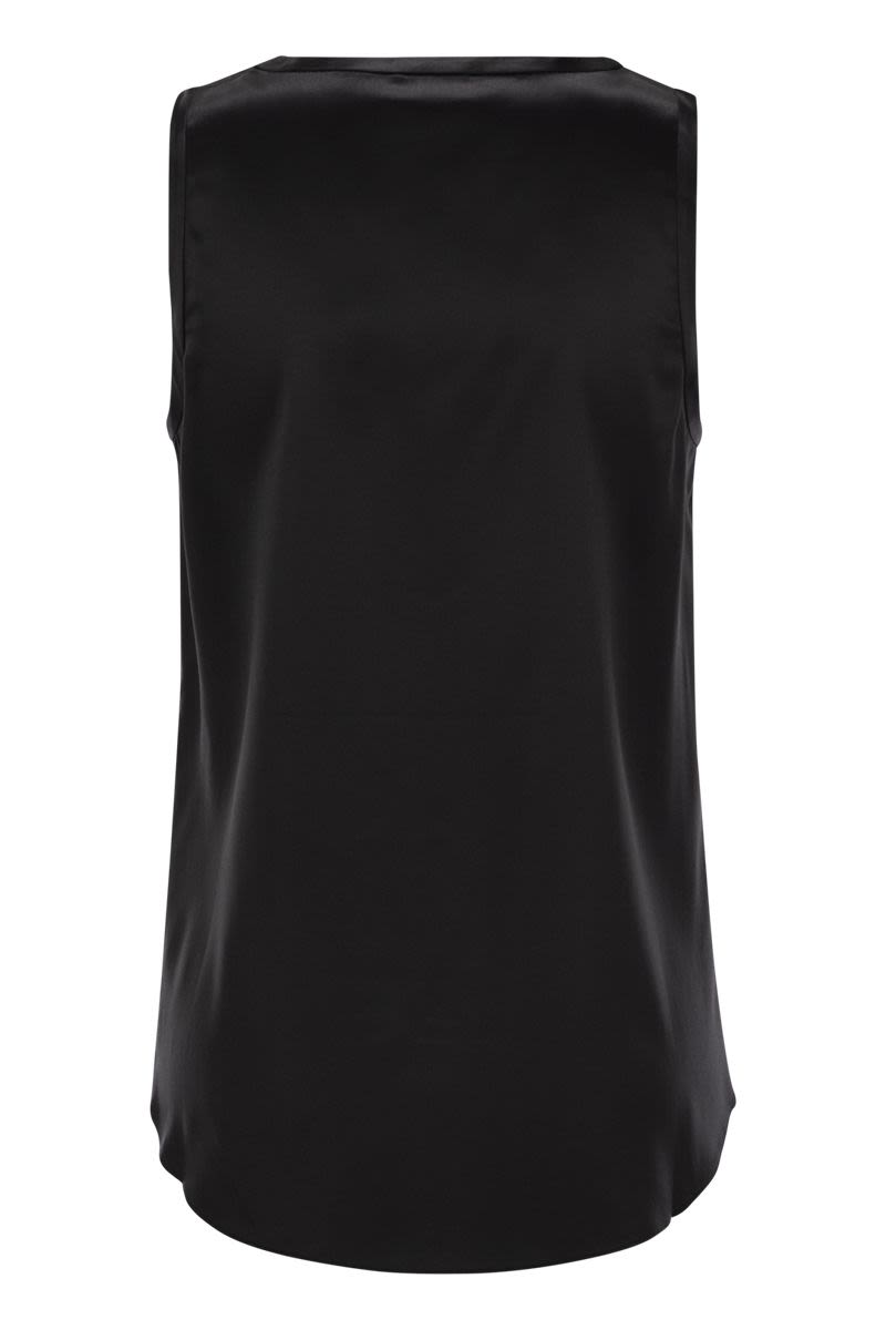 BRUNELLO CUCINELLI Silk Tank Top with Round Neck for Women