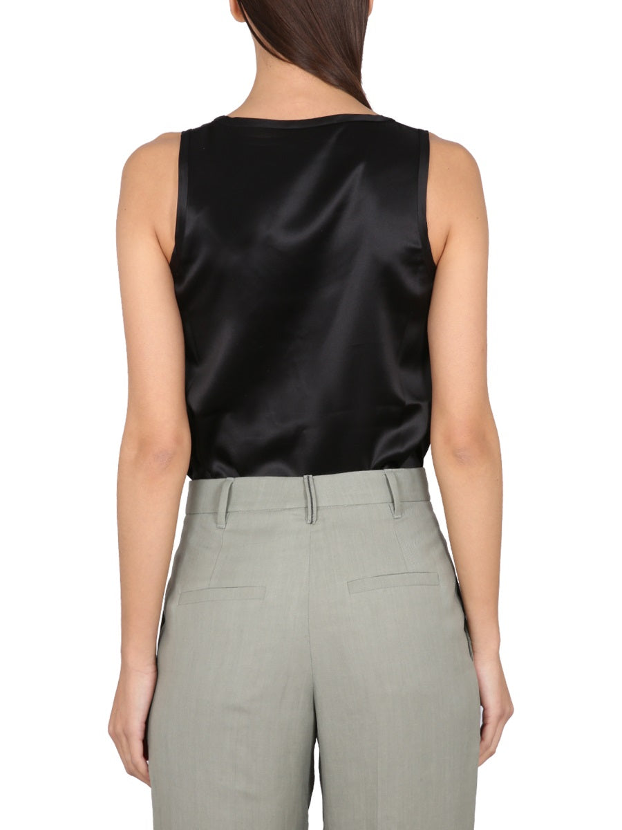 BRUNELLO CUCINELLI Silk Tank Top with Round Neck for Women