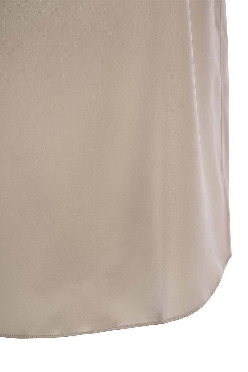 BRUNELLO CUCINELLI Reversible Stretch Silk Satin Top