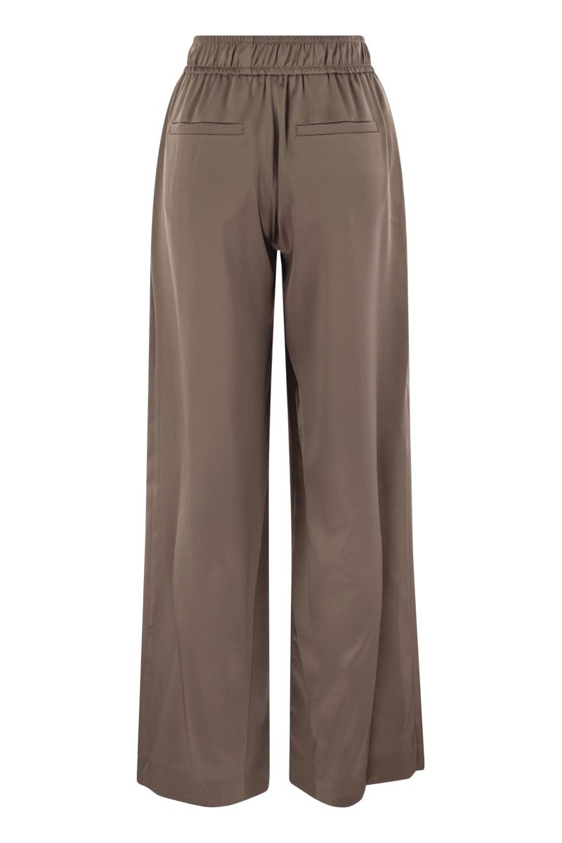 BRUNELLO CUCINELLI Elegant Stretch Silk Satin Track Trousers