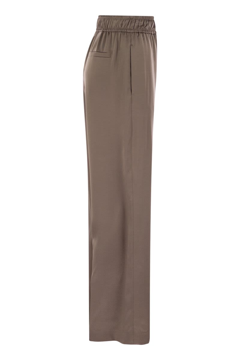 BRUNELLO CUCINELLI Elegant Stretch Silk Satin Track Trousers