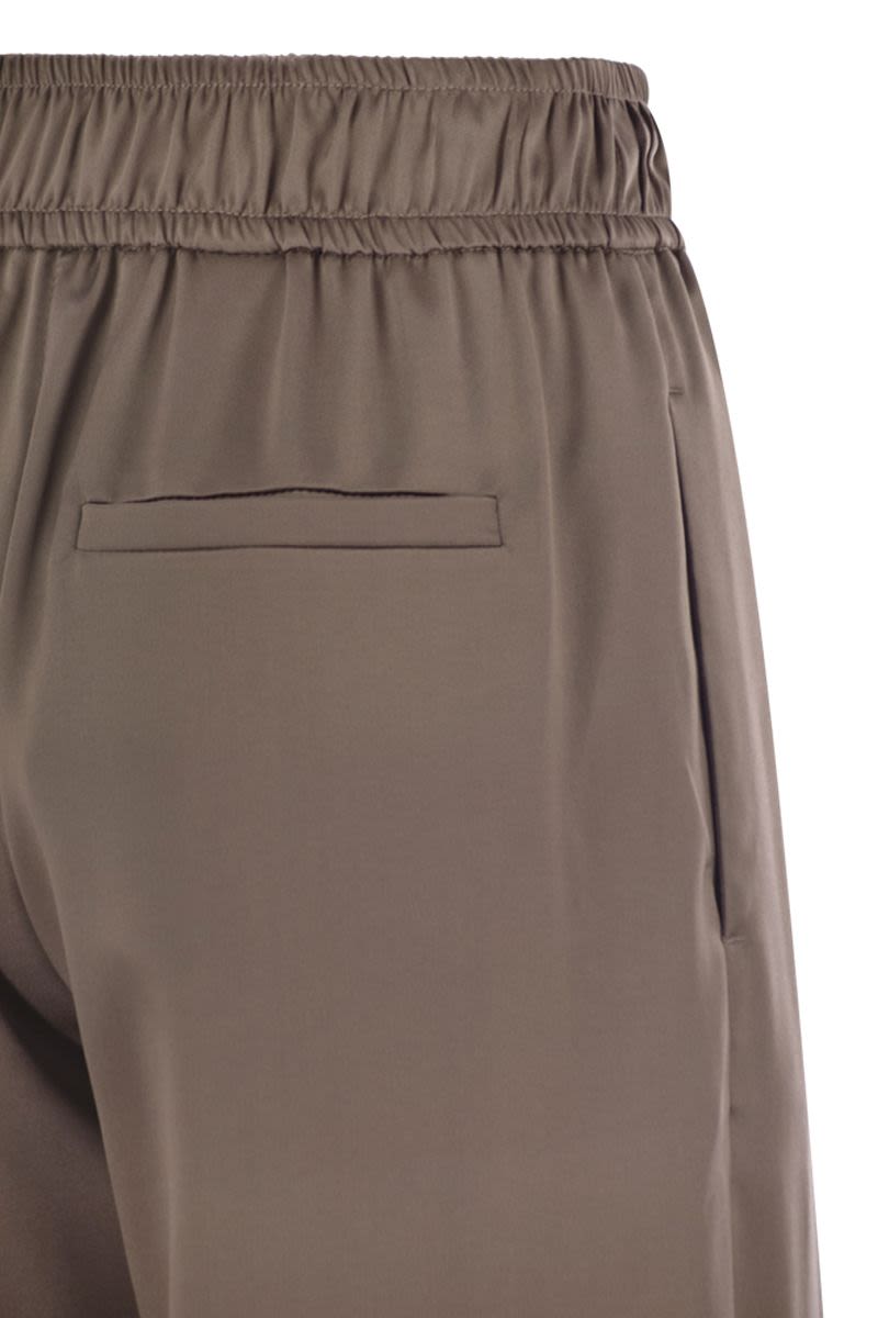 BRUNELLO CUCINELLI Elegant Stretch Silk Satin Track Trousers