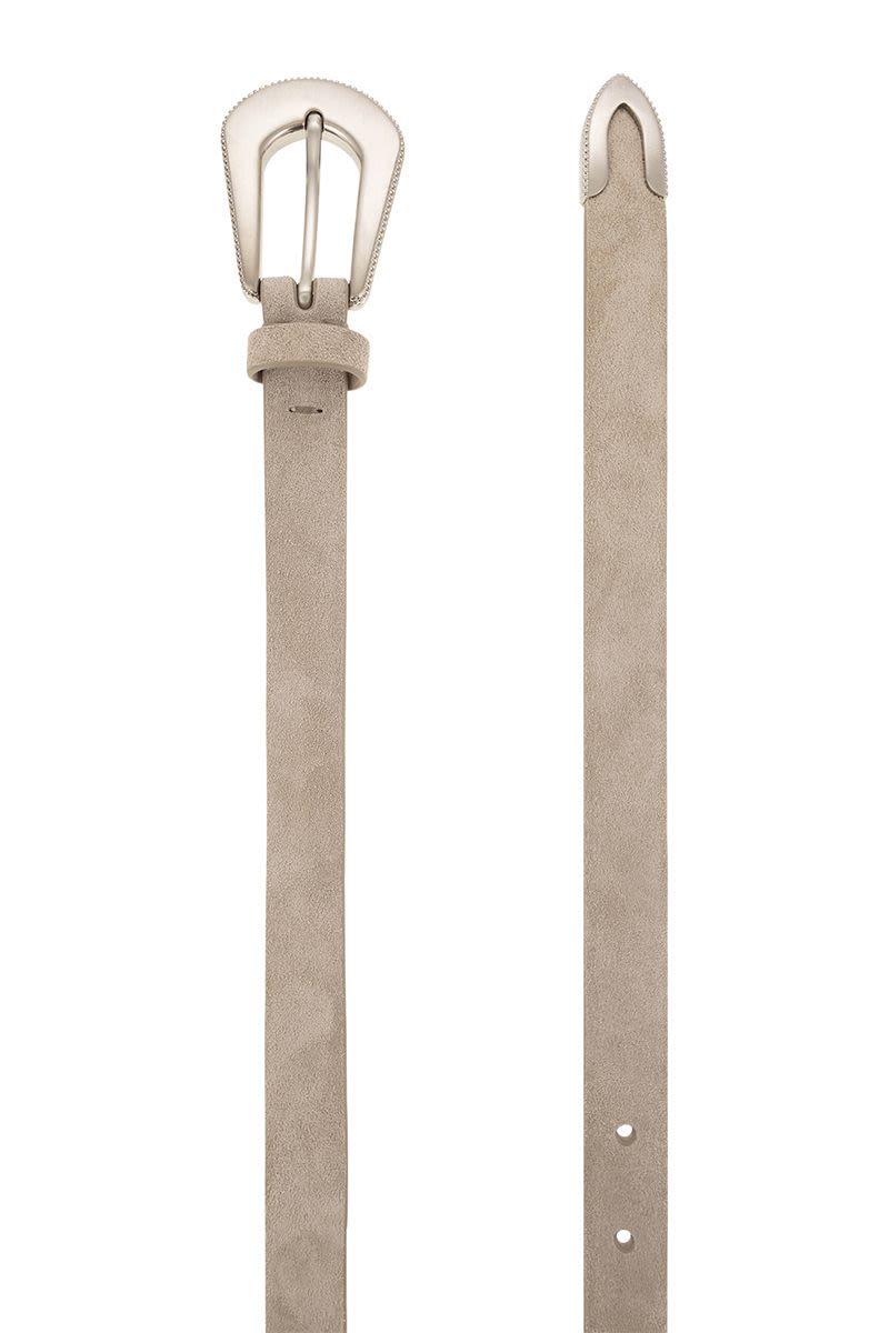 BRUNELLO CUCINELLI Suede Calfskin Western Belt - 2 cm Height