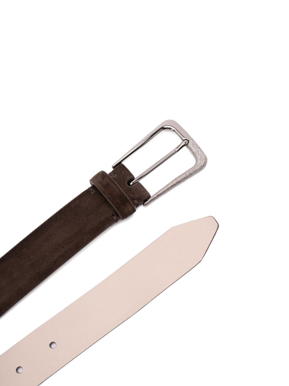 BRUNELLO CUCINELLI Leather Belt with Silver-Tone Buckle for Women