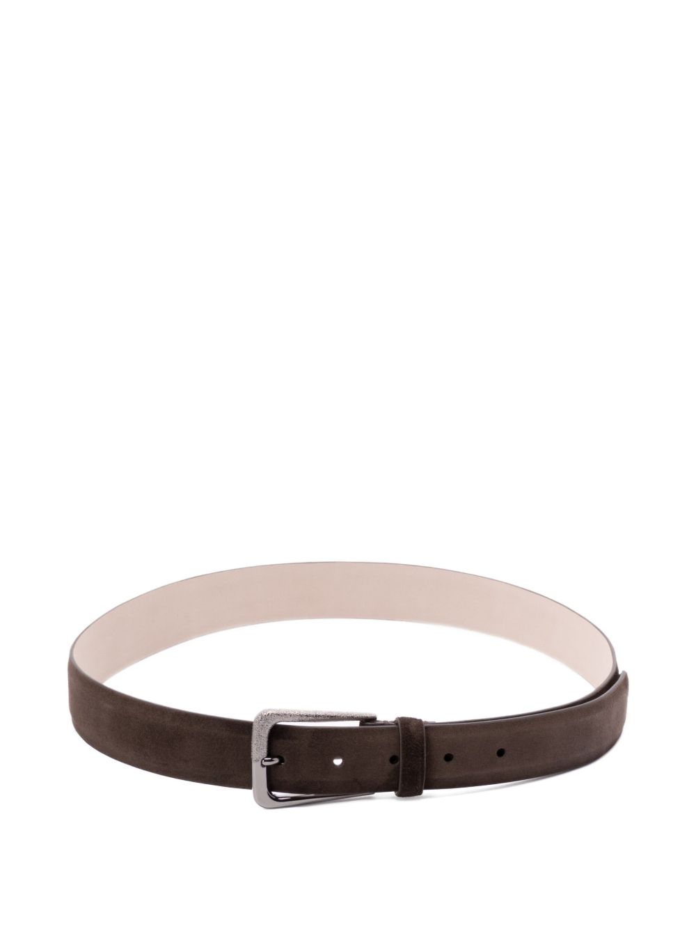 BRUNELLO CUCINELLI Leather Belt with Silver-Tone Buckle for Women