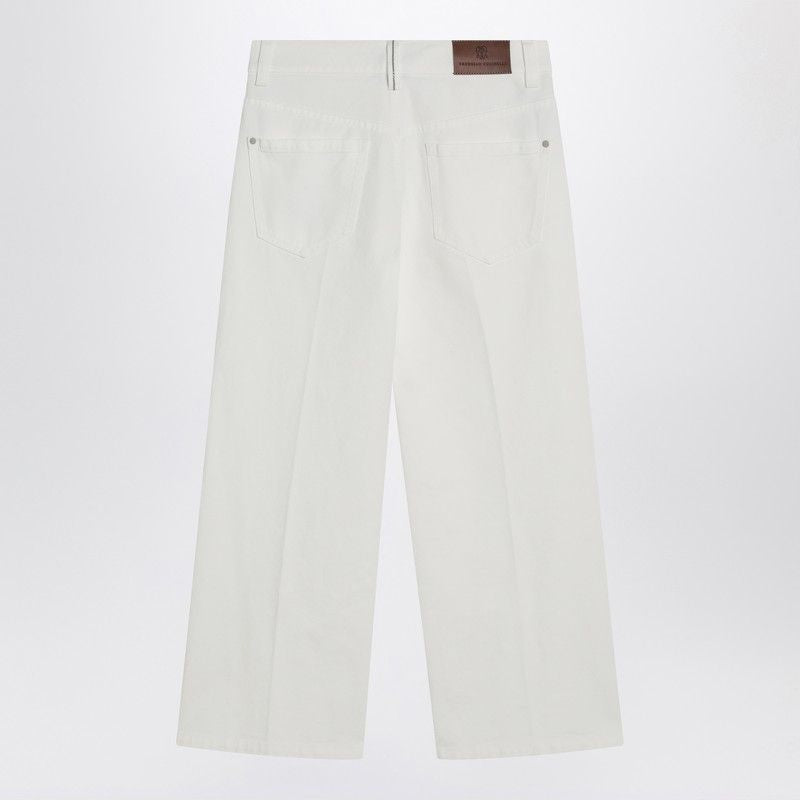 BRUNELLO CUCINELLI Cotton Trousers with Front Closure for Women