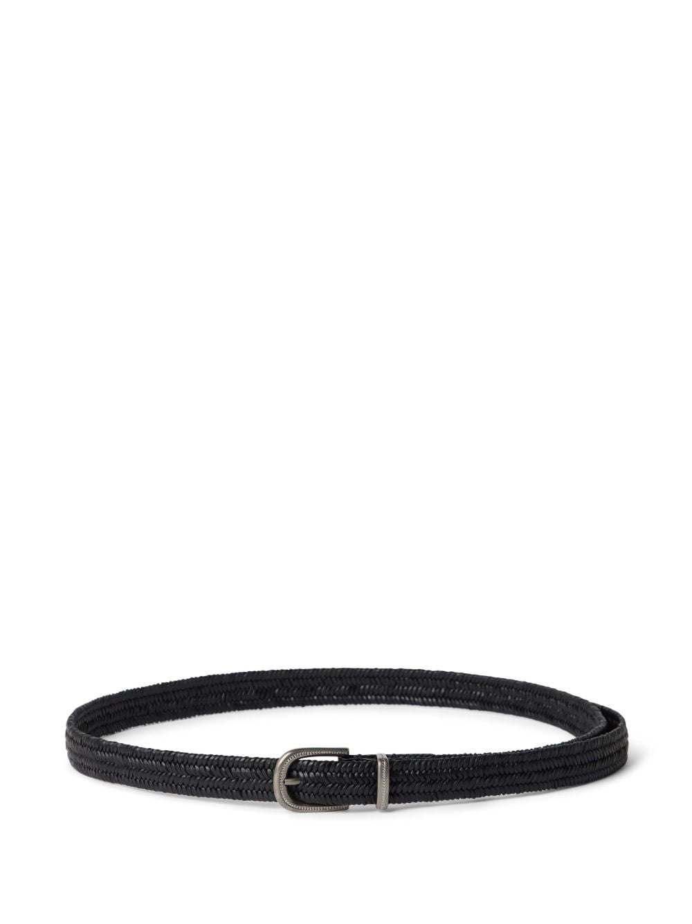 BRUNELLO CUCINELLI Weave Leather Belt with Front Buckle for Women