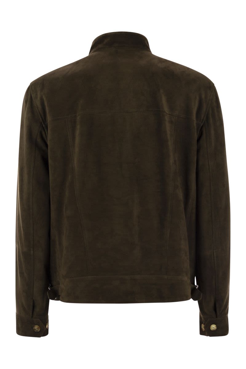 BRUNELLO CUCINELLI Men's Suede Jacket - Sporty Zipped Style