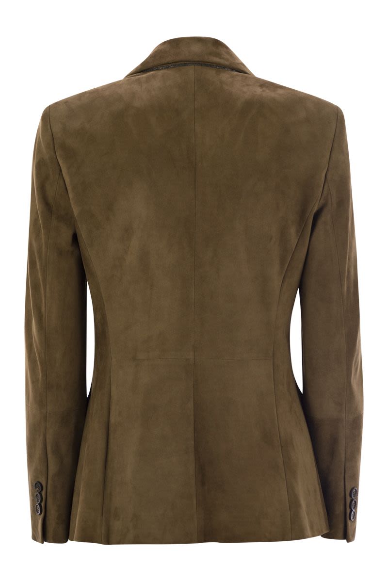 BRUNELLO CUCINELLI Suede Jacket with Distinctive Detailing