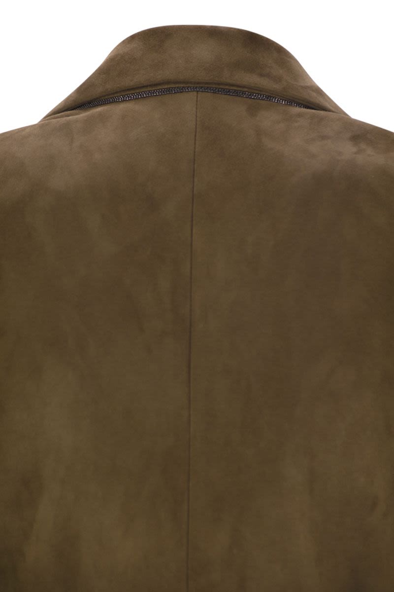 BRUNELLO CUCINELLI Suede Jacket with Distinctive Detailing