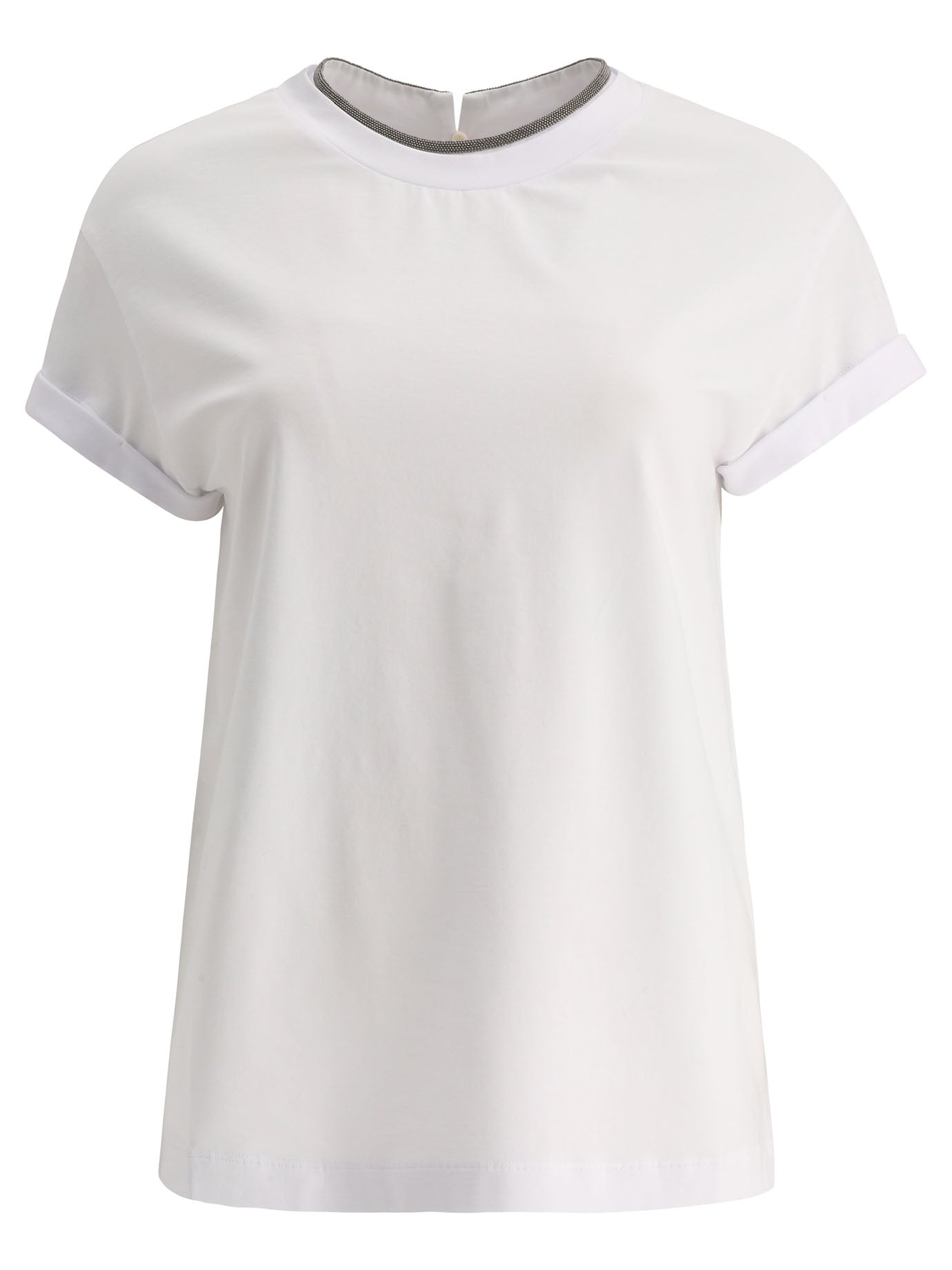 BRUNELLO CUCINELLI Cotton Blend Crew Neck T-Shirt for Women
