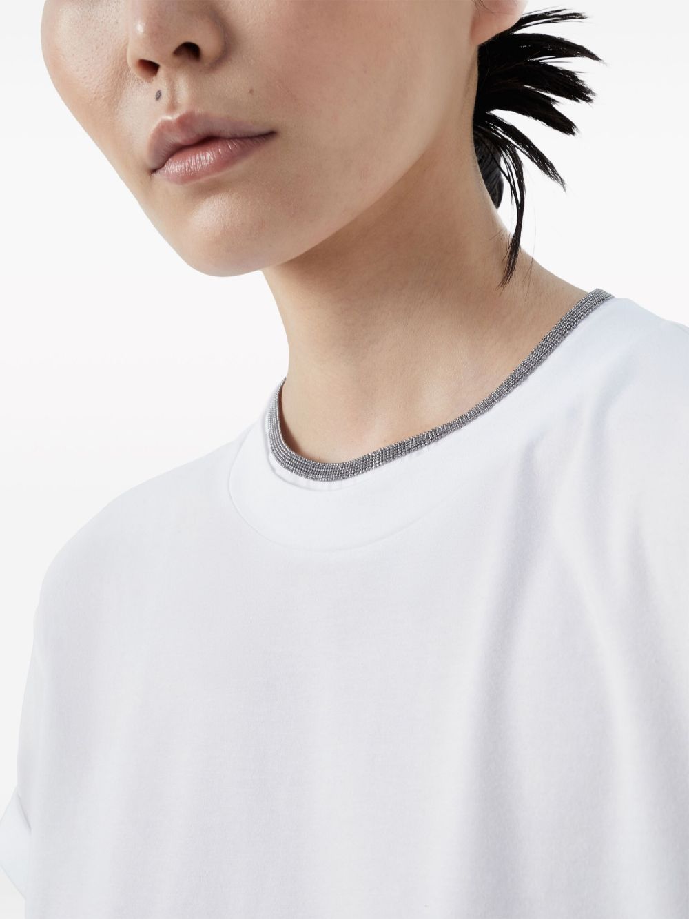 BRUNELLO CUCINELLI Cotton Blend Crew Neck T-Shirt for Women