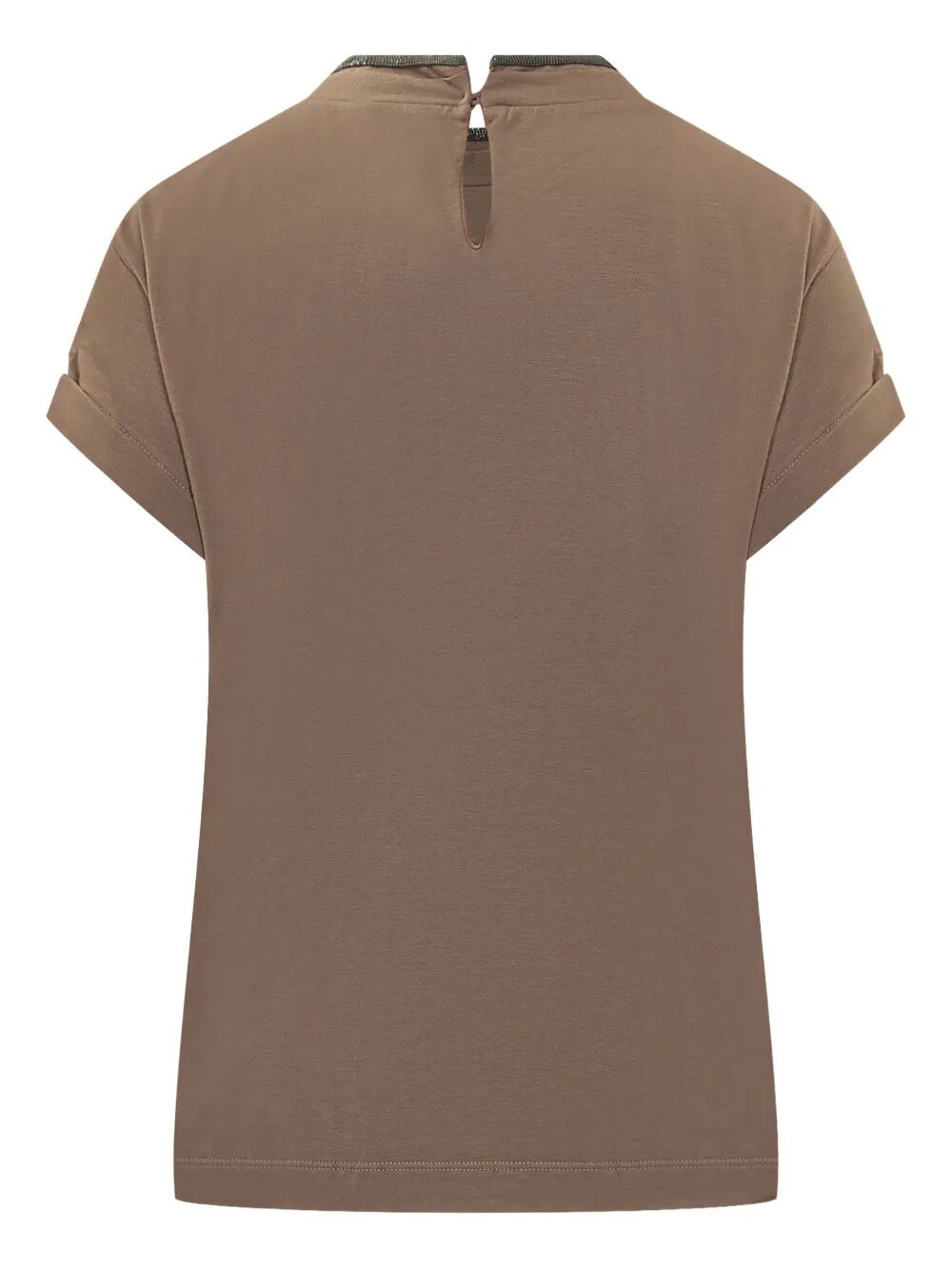BRUNELLO CUCINELLI Stretch Cotton T-Shirt with Elegant Faux Layering - Women's