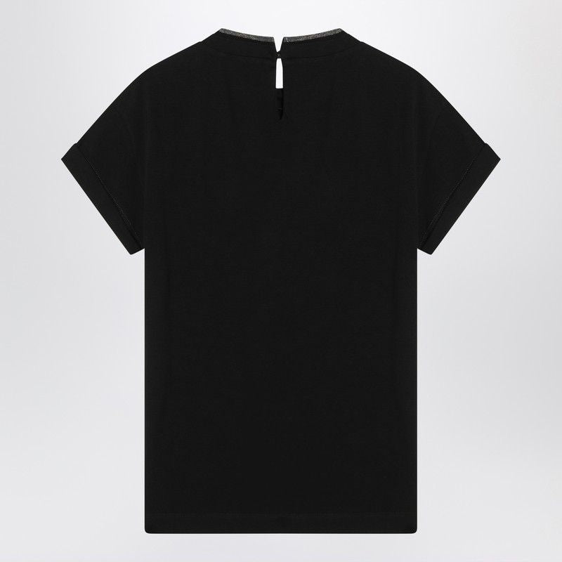 BRUNELLO CUCINELLI Crew-Neck T-Shirt with Pendant for Women