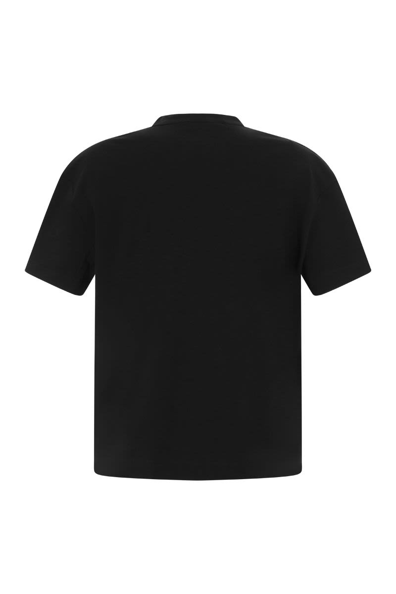 BRUNELLO CUCINELLI Stretch Cotton T-Shirt with Shiny Shoulders