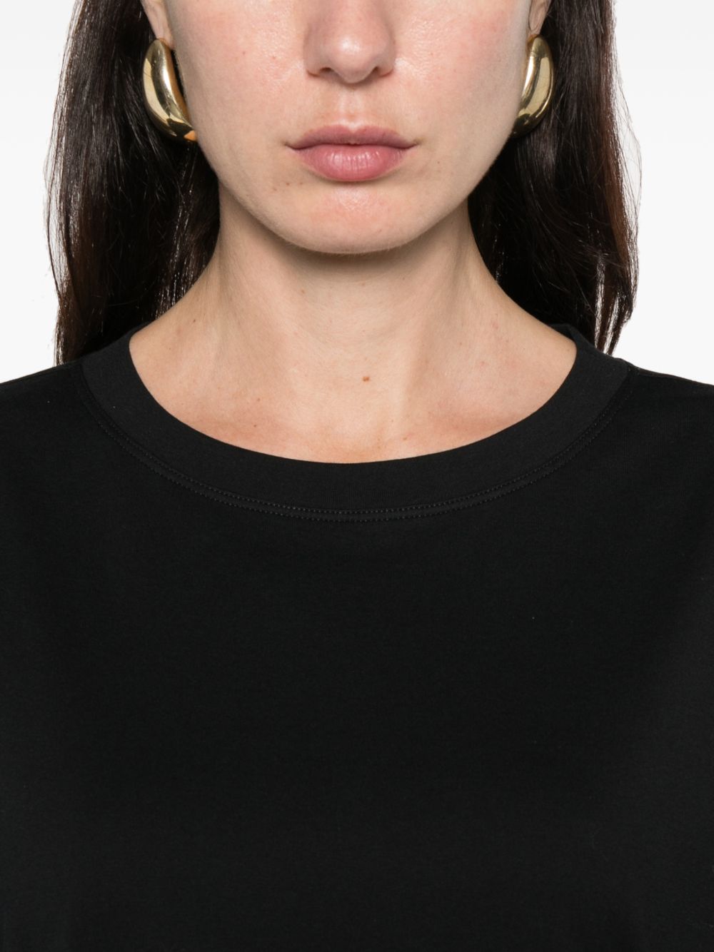 BRUNELLO CUCINELLI Cotton T-Shirt with Semi-Sheer Panels - Round Neck, Short Sleeves