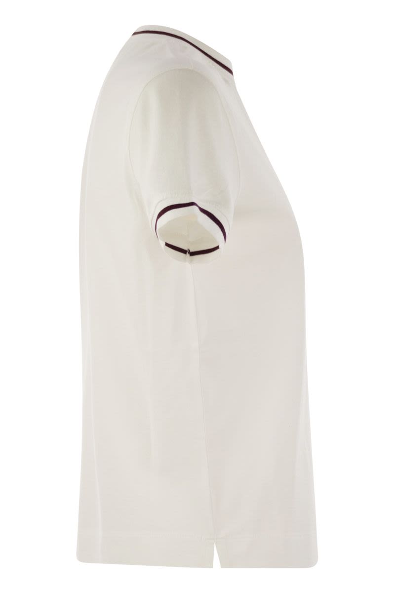 BRUNELLO CUCINELLI Cotton T-Shirt with Logo and Regular Fit