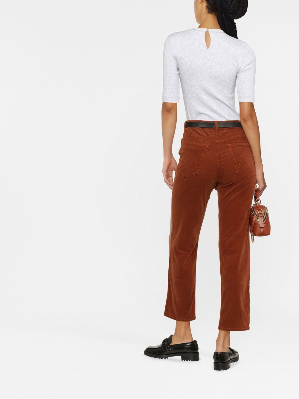 BRUNELLO CUCINELLI Cotton Blend Fine Ribbed T-Shirt with Chain-Link Detailing