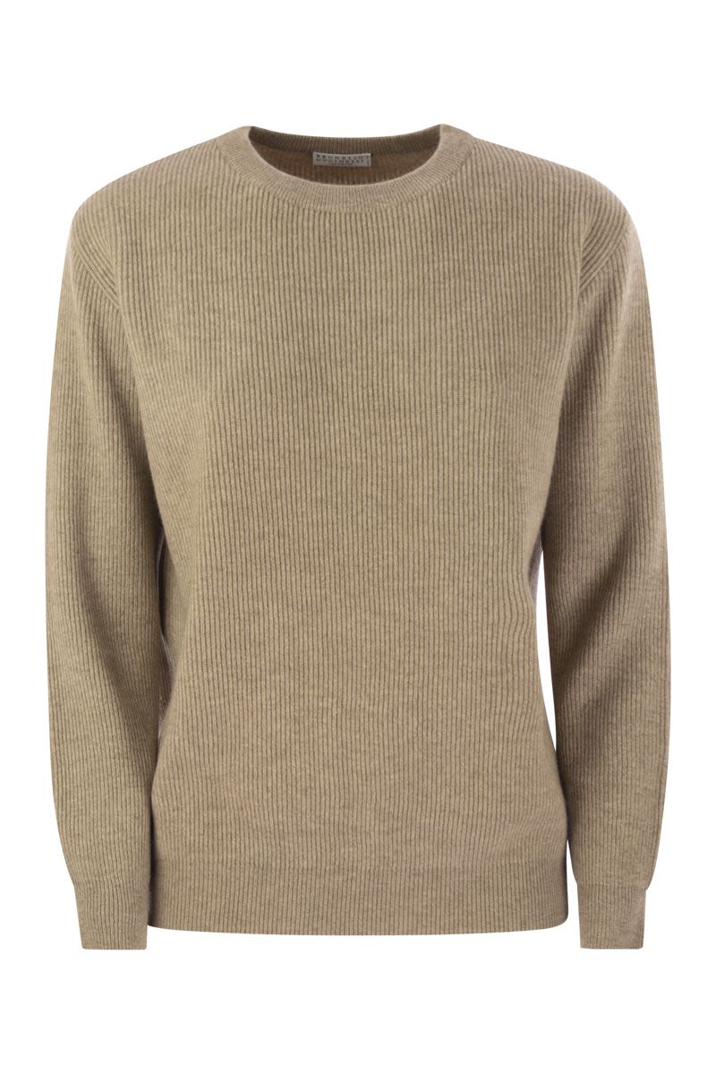 BRUNELLO CUCINELLI Timeless Cashmere Sweater with Embellished Detail