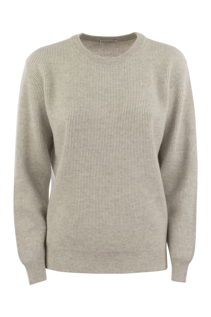 BRUNELLO CUCINELLI Timeless Cashmere Sweater with Delicate Embroidery