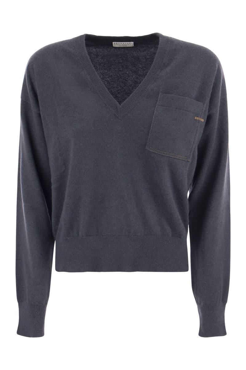BRUNELLO CUCINELLI Women's Cashmere Sweater with Utility Pocket