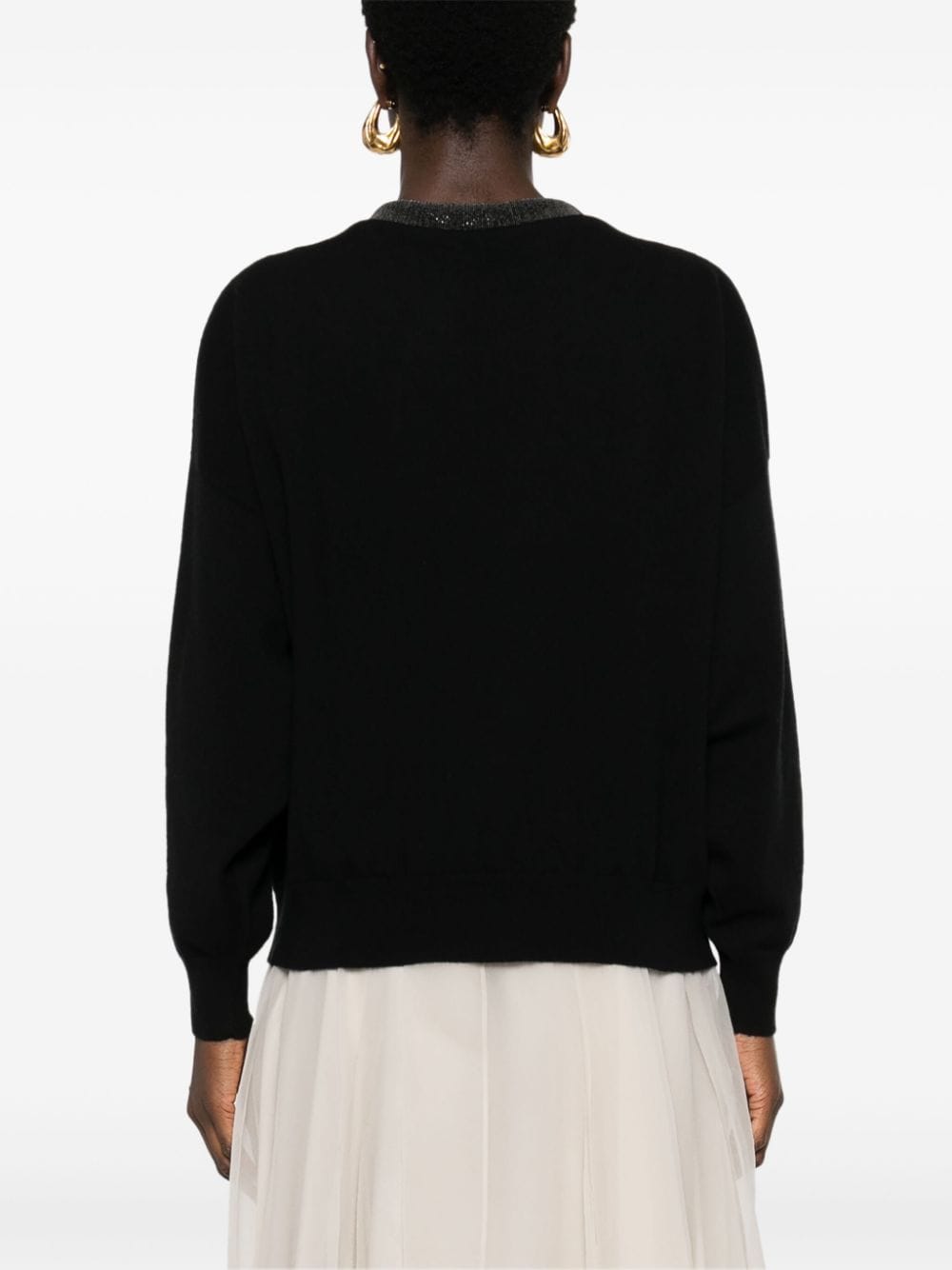 BRUNELLO CUCINELLI Cashmere Sweater with Luxurious Ribbed Neckline