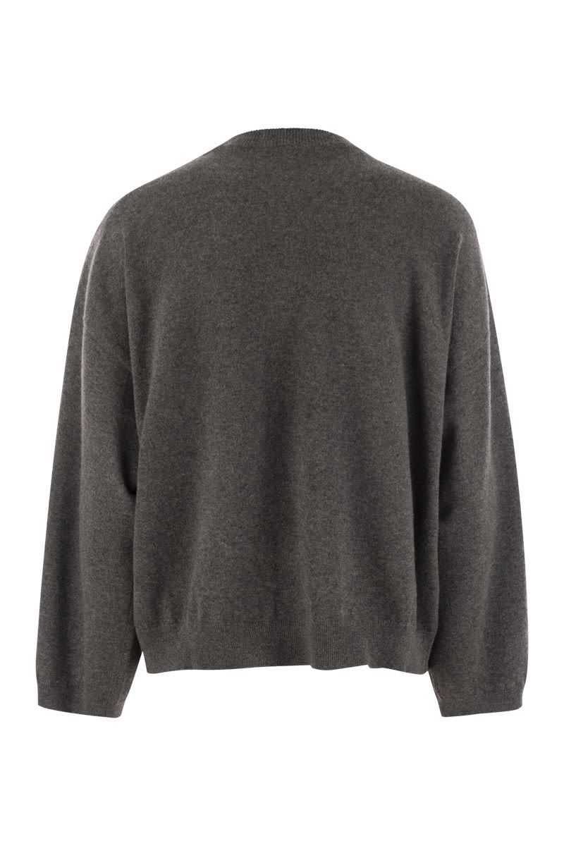 BRUNELLO CUCINELLI Timeless Cashmere Sweater with Breast Pocket and Necklace