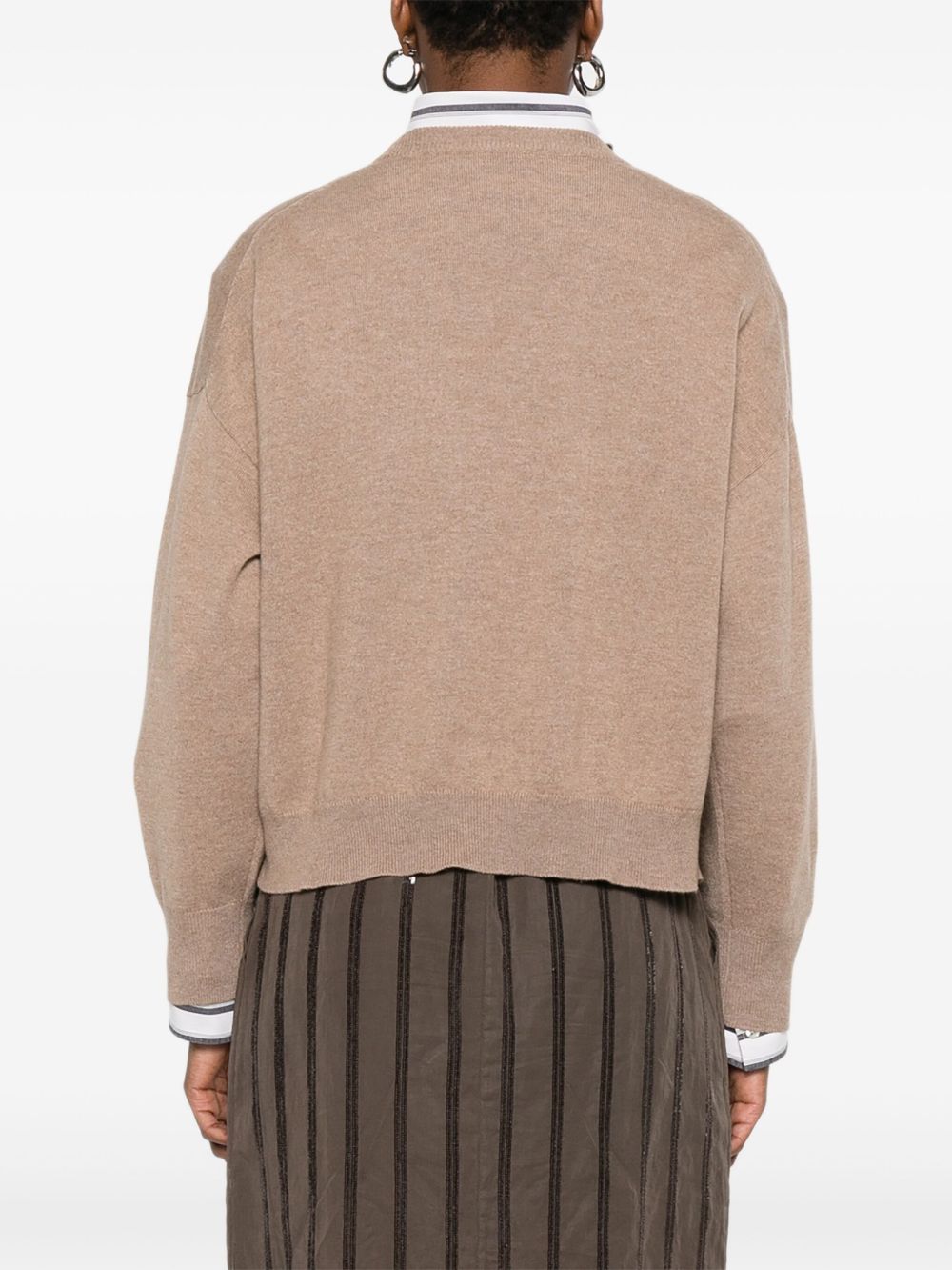 BRUNELLO CUCINELLI Cashmere Crewneck Sweater with Faux-Pocket Detail - FW25