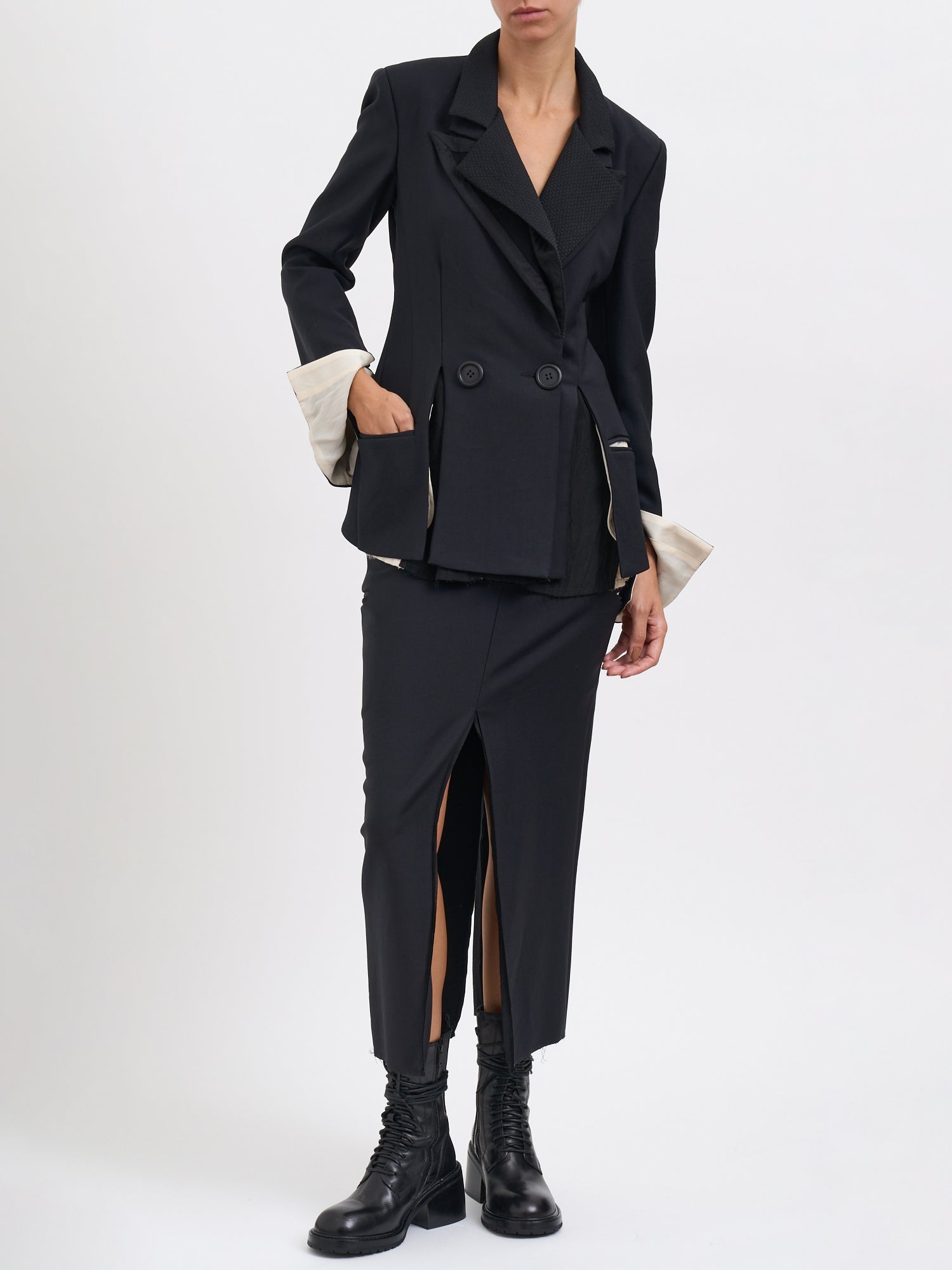 ALESSANDRA MARCHI Double Collar Mini Jacket (Size 40)