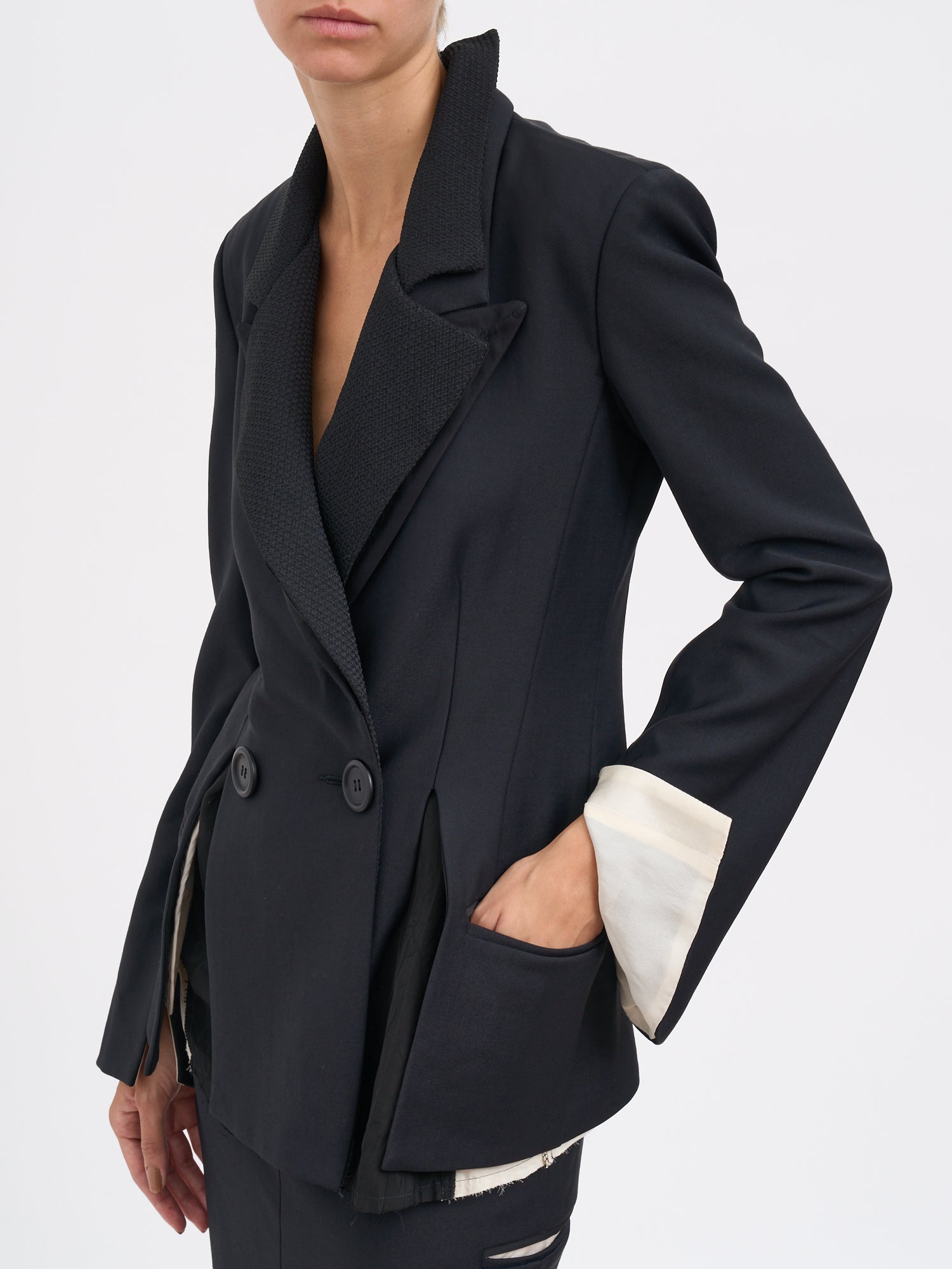 ALESSANDRA MARCHI Double Collar Mini Jacket (Size 40)