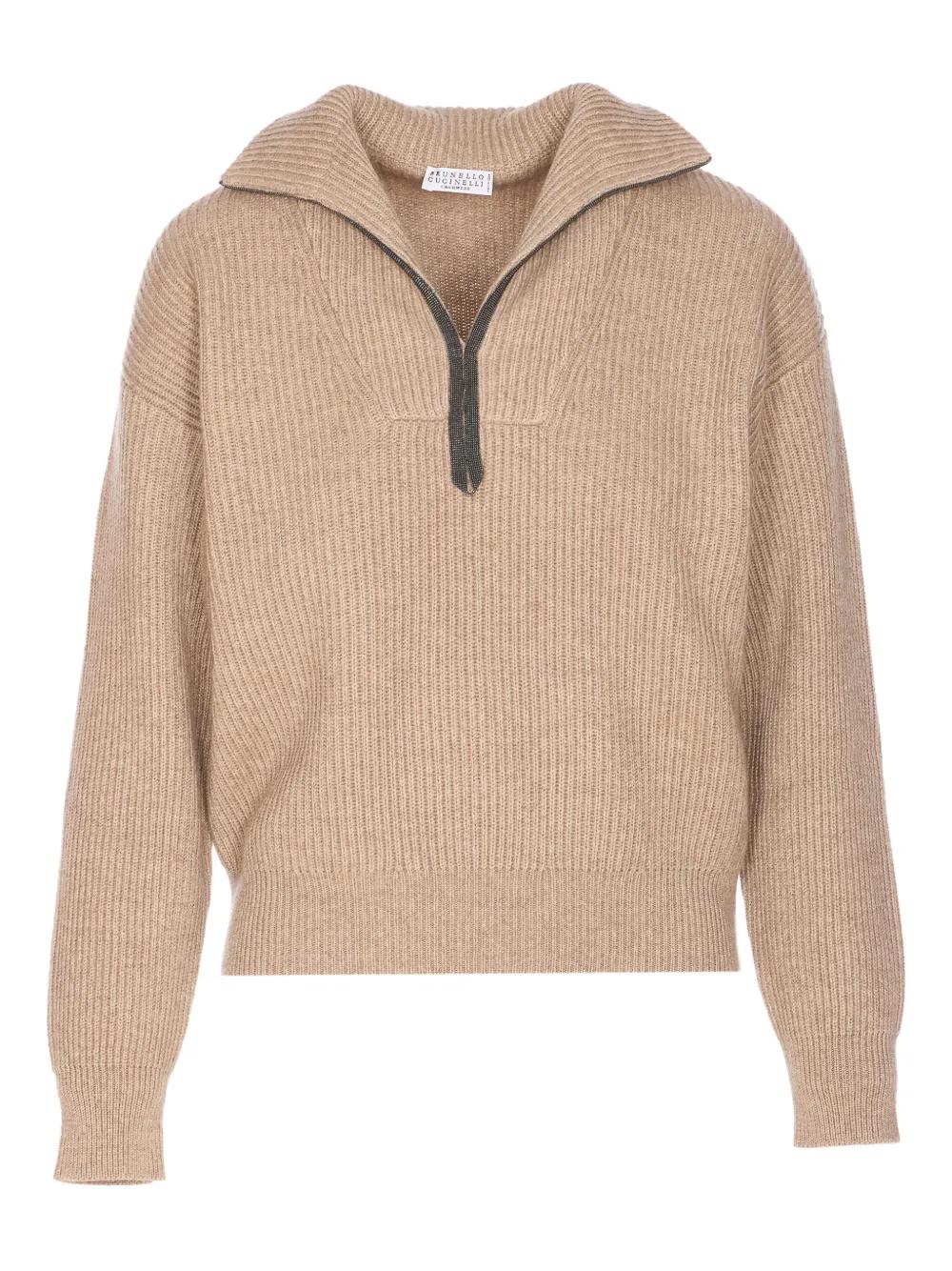 BRUNELLO CUCINELLI Half-Zip Knit Sweater for Women