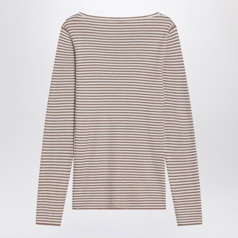 BRUNELLO CUCINELLI Sparkling Striped Cashmere and Silk Sweater