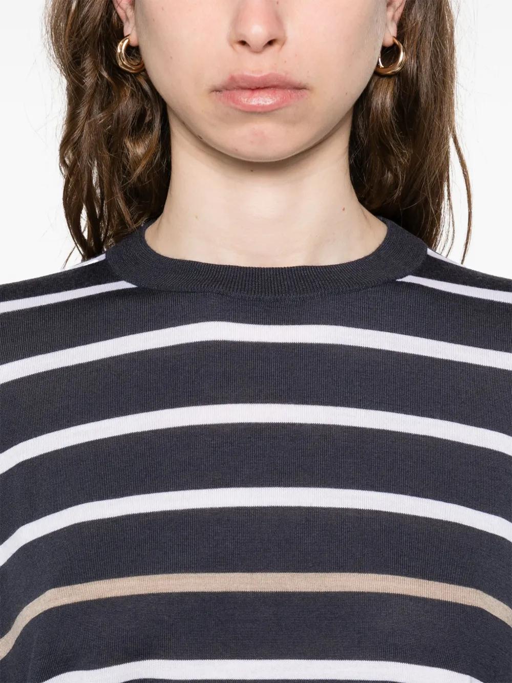 BRUNELLO CUCINELLI Striped Women's Sweater for Spring/Summer 2025