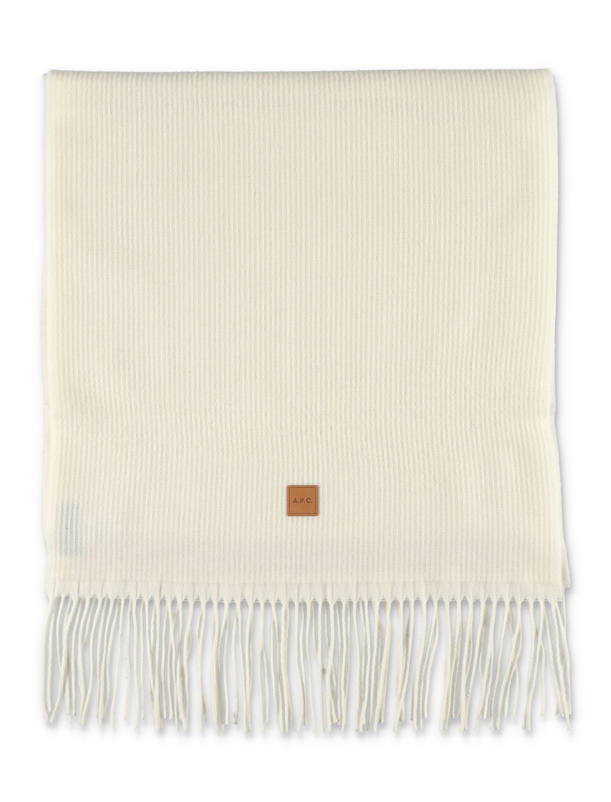 A.P.C. Wool Scarf with Fringed Edges - 196 cm x 50 cm