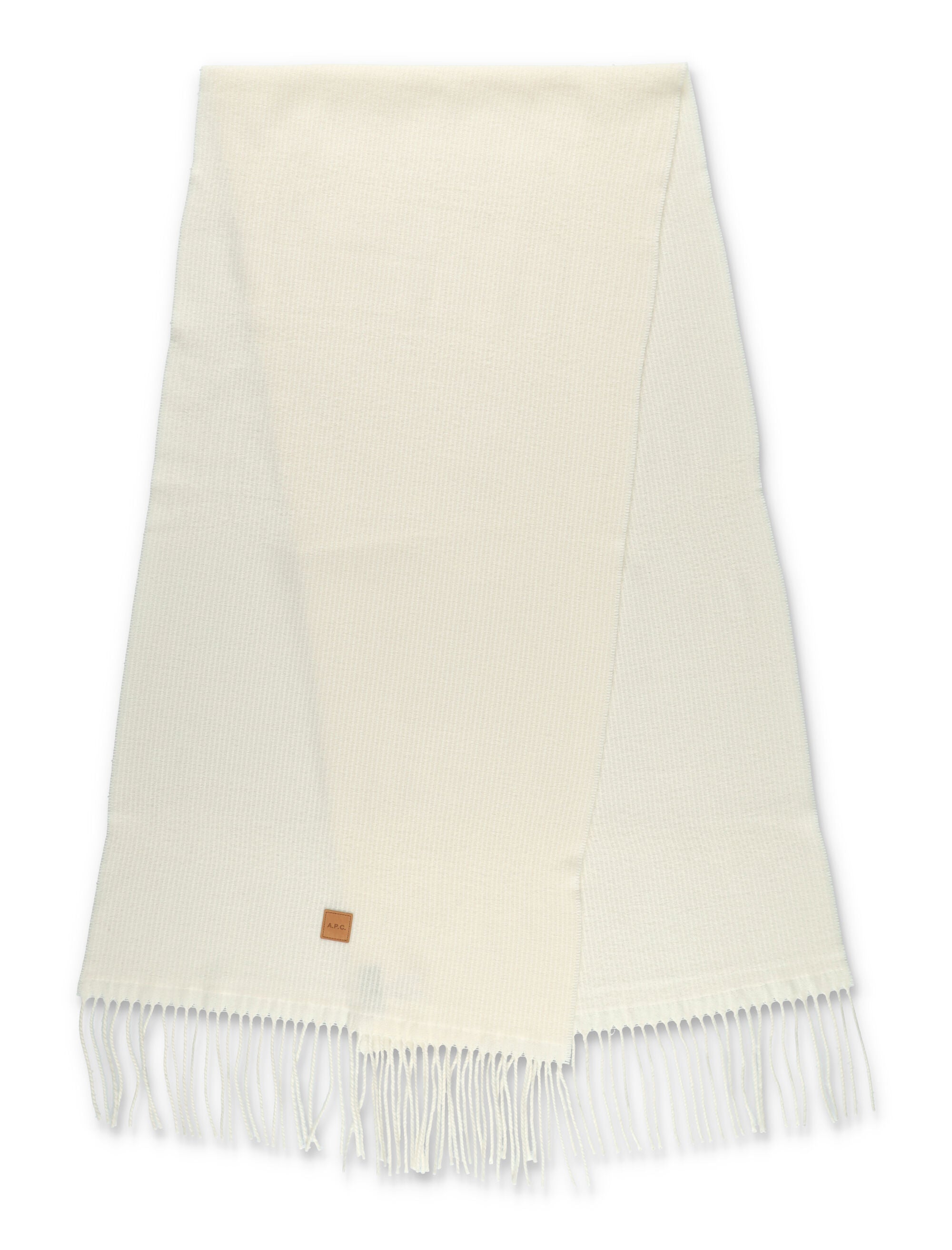 A.P.C. Wool Scarf with Fringed Edges - 196 cm x 50 cm