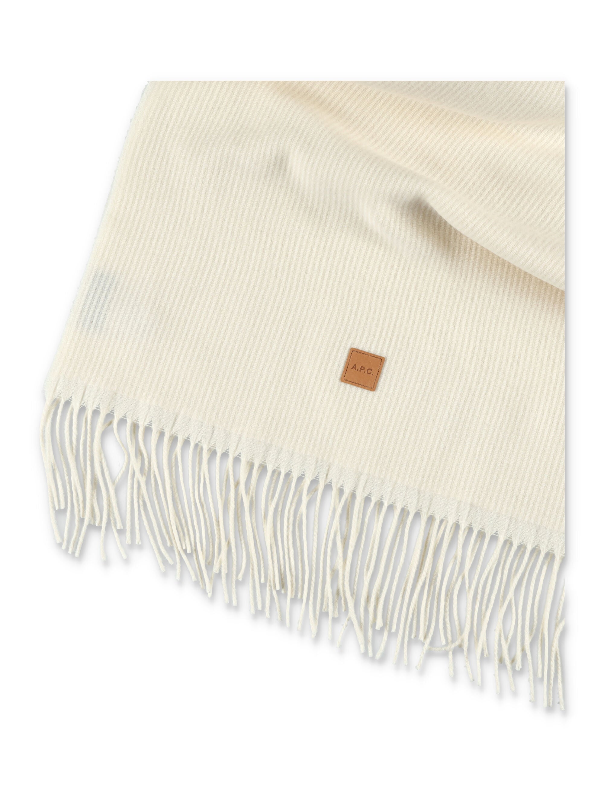 A.P.C. Wool Scarf with Fringed Edges - 196 cm x 50 cm