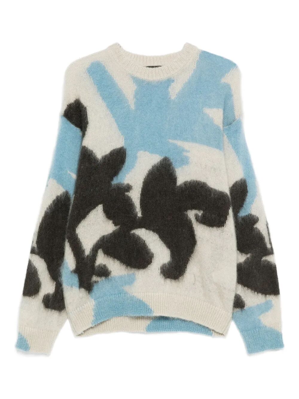 ROBERTO COLLINA Ikebana Inlay Oversized Crewnack Mohair Sweater