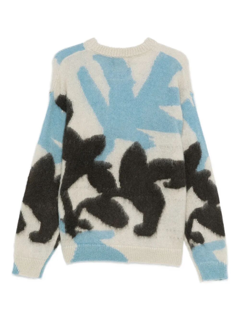 ROBERTO COLLINA Ikebana Inlay Oversized Crewnack Mohair Sweater