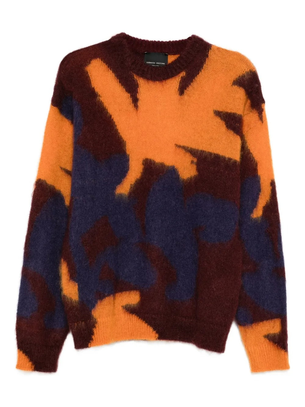 ROBERTO COLLINA Oversized Mohair Inlay Crewneck Sweater