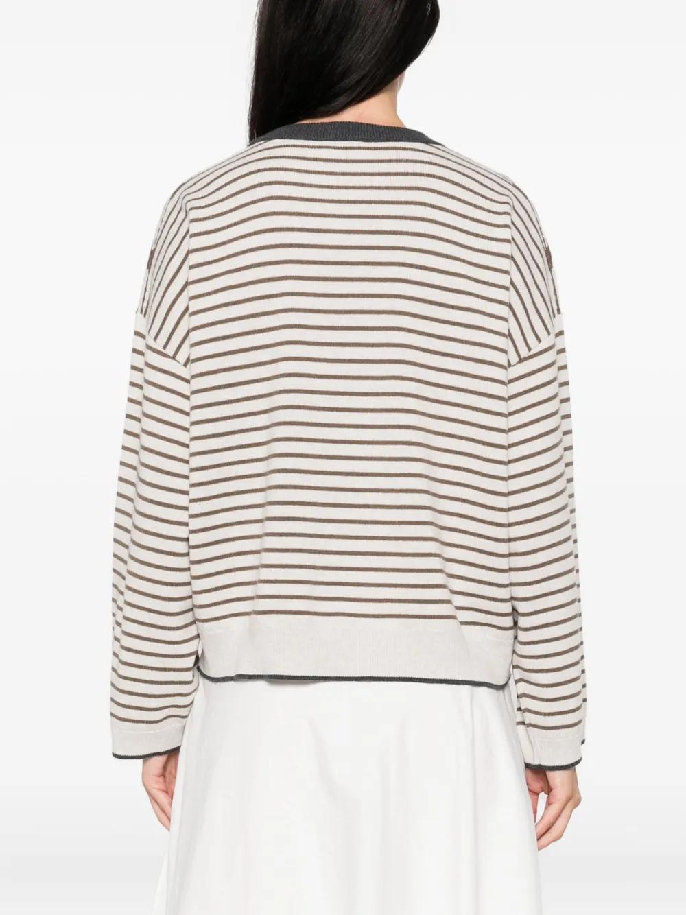 BRUNELLO CUCINELLI Striped Crew Neck Sweater