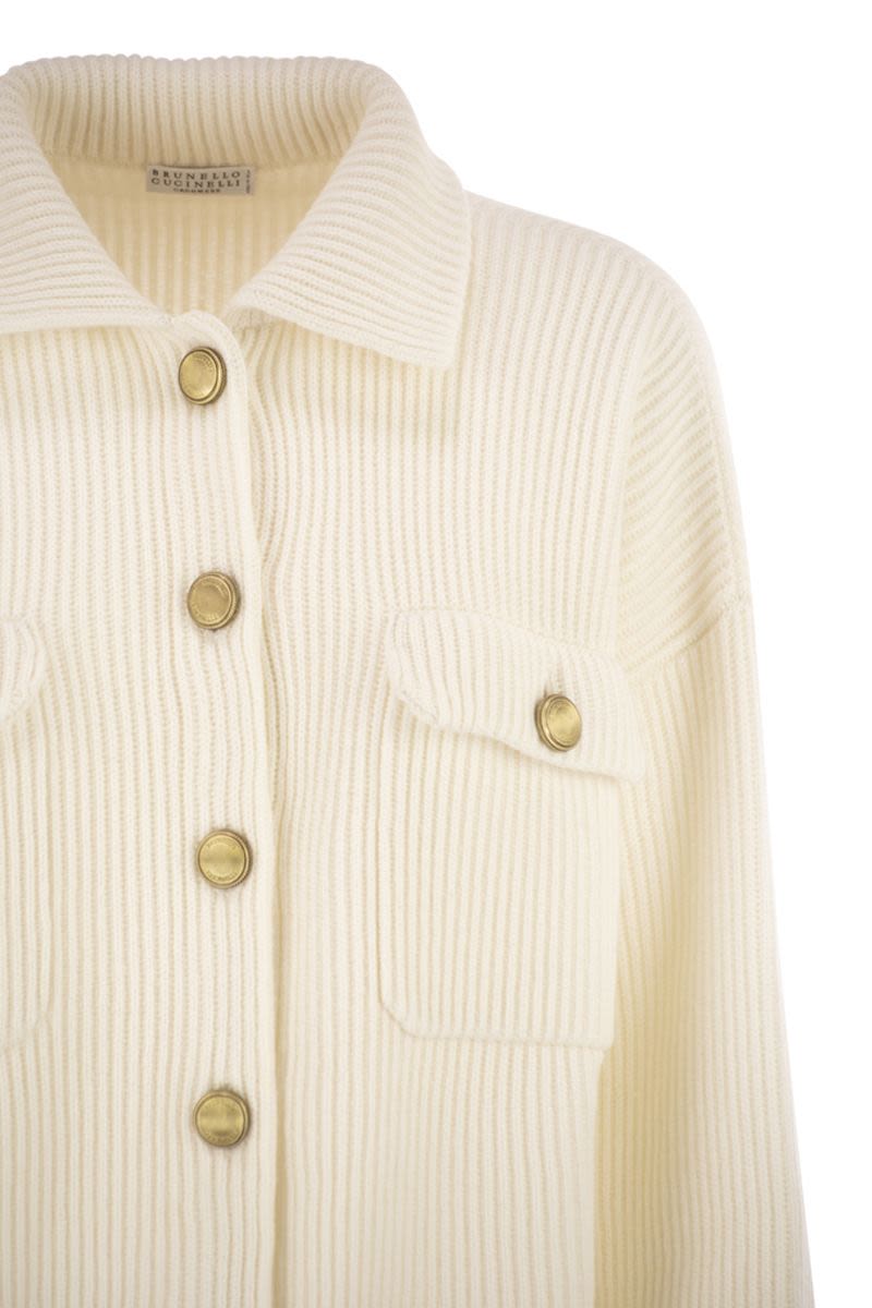 BRUNELLO CUCINELLI Virgin Wool & Cashmere Cardigan with Metal Buttons