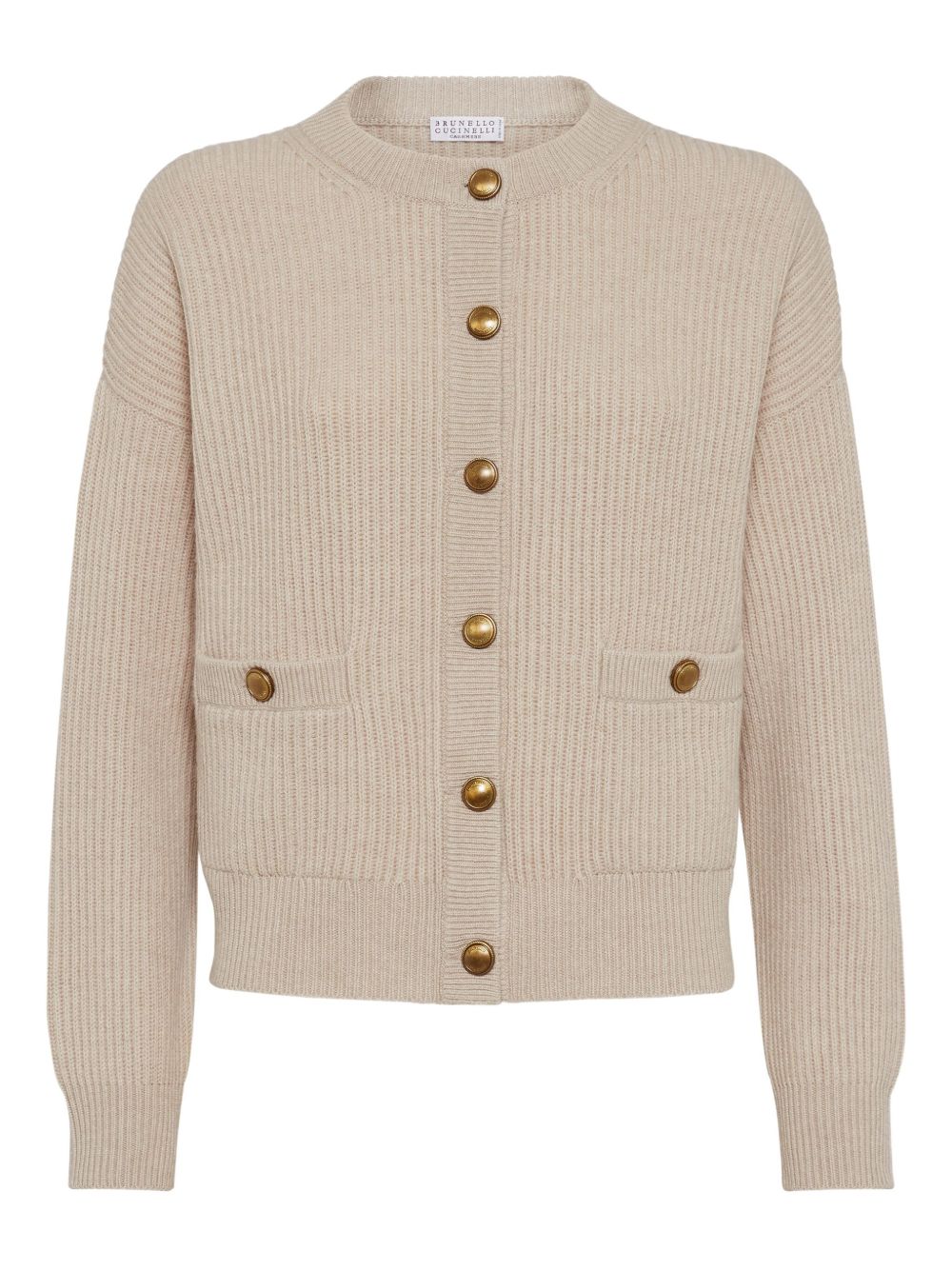 BRUNELLO CUCINELLI Wool Blend Cardigan with Gold-Tone Button Details - FW25