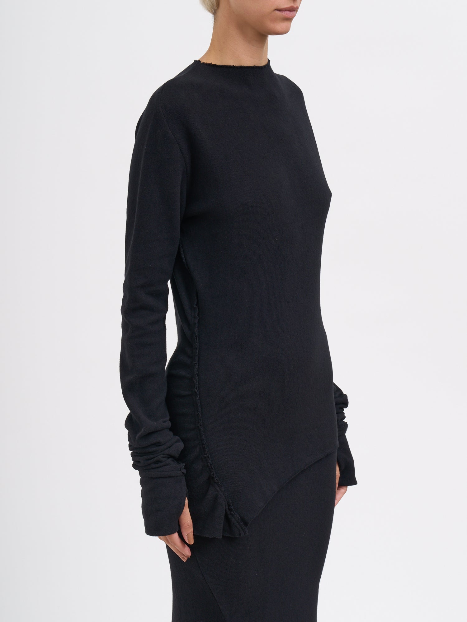 MARC LE BIHAN Stretch Cotton Sweater with Thumbholes - Size 38