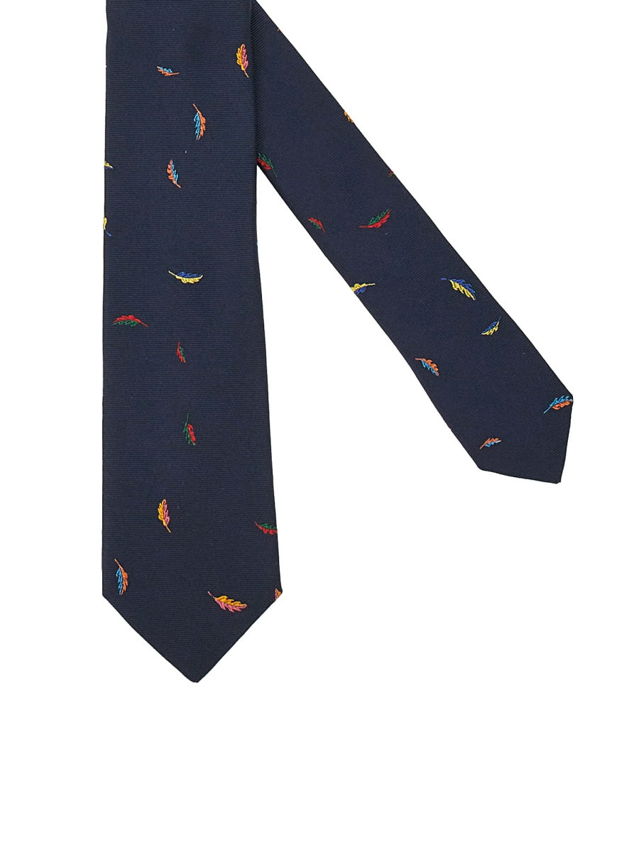 PAUL SMITH Leaf Design Silk Tie for Men