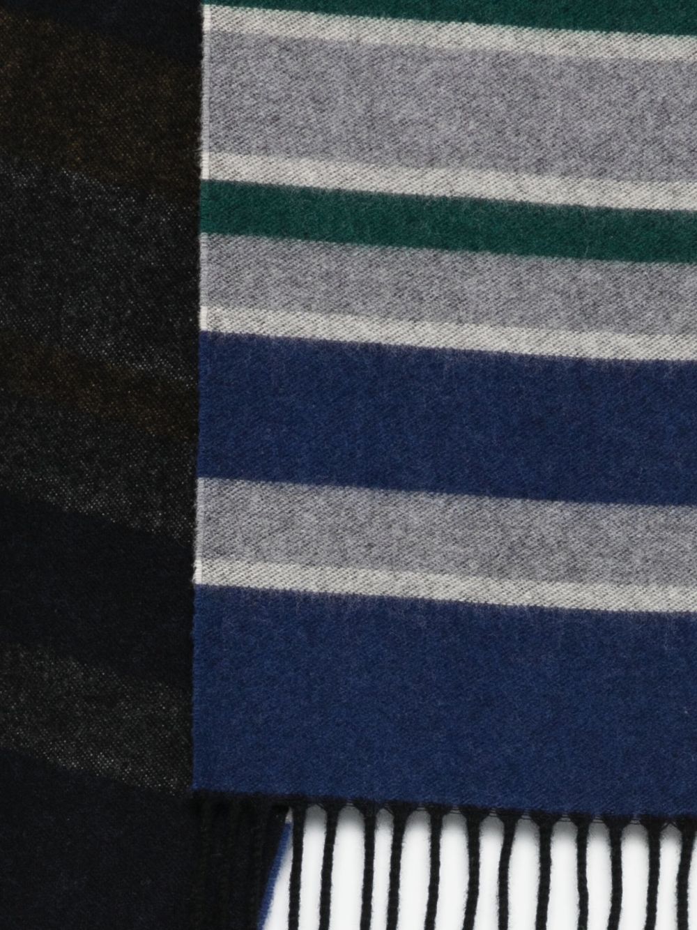 PAUL SMITH Wool Blend Scarf with Color-Block Design and Fringed Edges