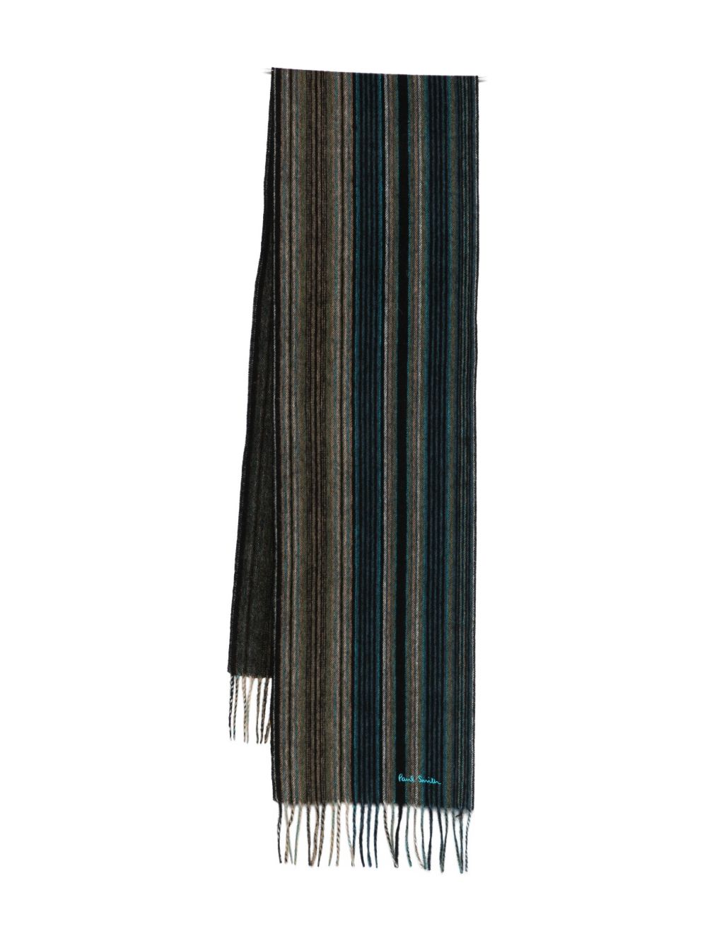 PAUL SMITH Striped Fringe Scarf