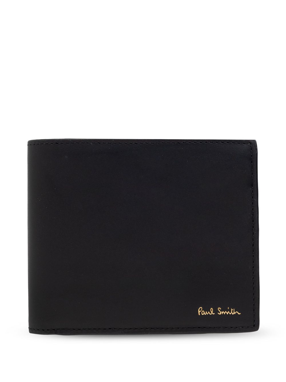 PAUL SMITH Men's Mini Leather Bifold Wallet with Vertical Stripe Pattern